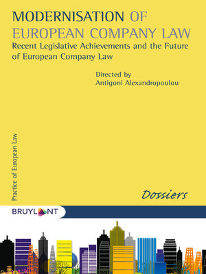 cover image of Modernisation of European Company Law